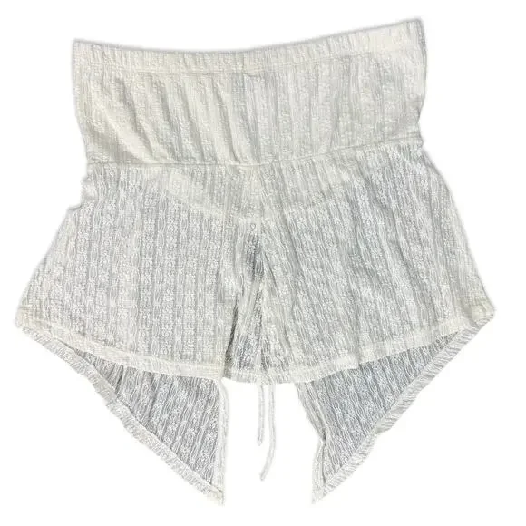 What Lo Wants White Flower Lace Elaine Bandeau Split Tie Front Tube Top size 3X - Picture 6 of 9